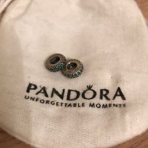 Green pave Pandora spacer charms - price for 2!!